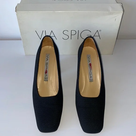 Via Spiga Vintage Block Heels Black Size 6.5 - Picture 3 of 8